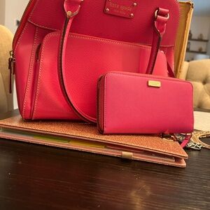Kate Spade Pink Shoulder Bag and wallet